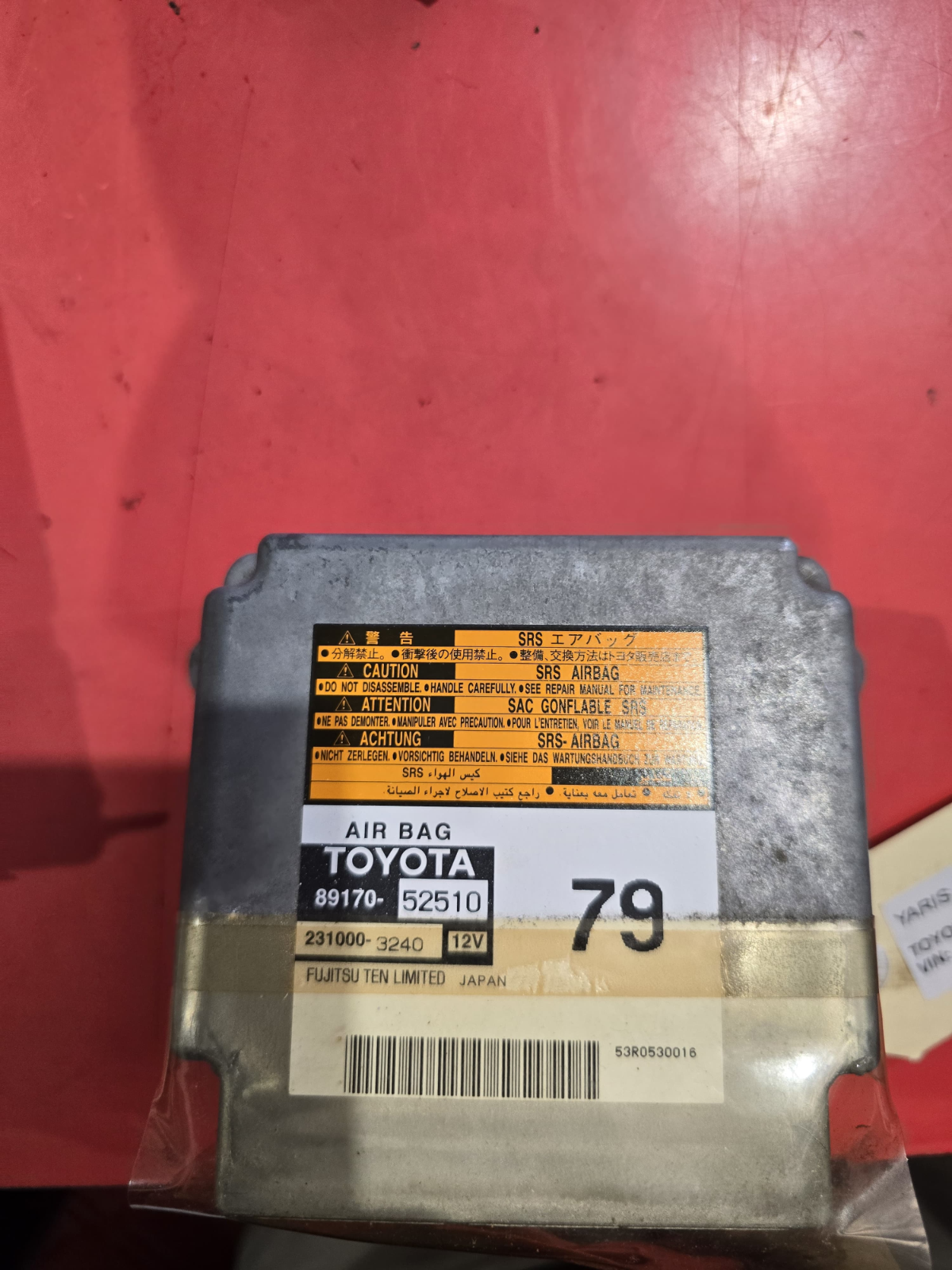 Toyota Echo NCP10 Hatchback Air Bag Control Module/Sensor 89170-52150| Melbourne and Sydney