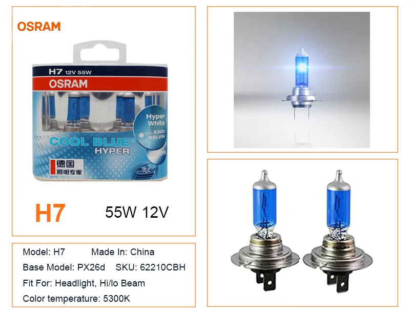 2X/Pack OSRAM H7 64210 12v 55W Car Headlight Globe Bulb German Quality| Melbourne and Sydney