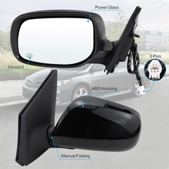 Side Mirror Left LH 5 Pins Fits Toyota Corolla Sedan 2007-2013 87940-12A50| Melbourne and Sydney