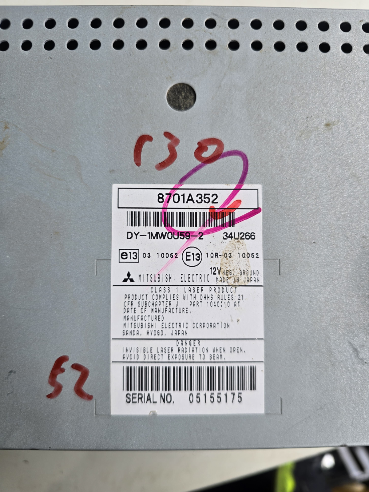 USED OEM 2008 + Mitsubishi Outlander CD RADIO CONTROL 8701A352| Melbourne and Sydney