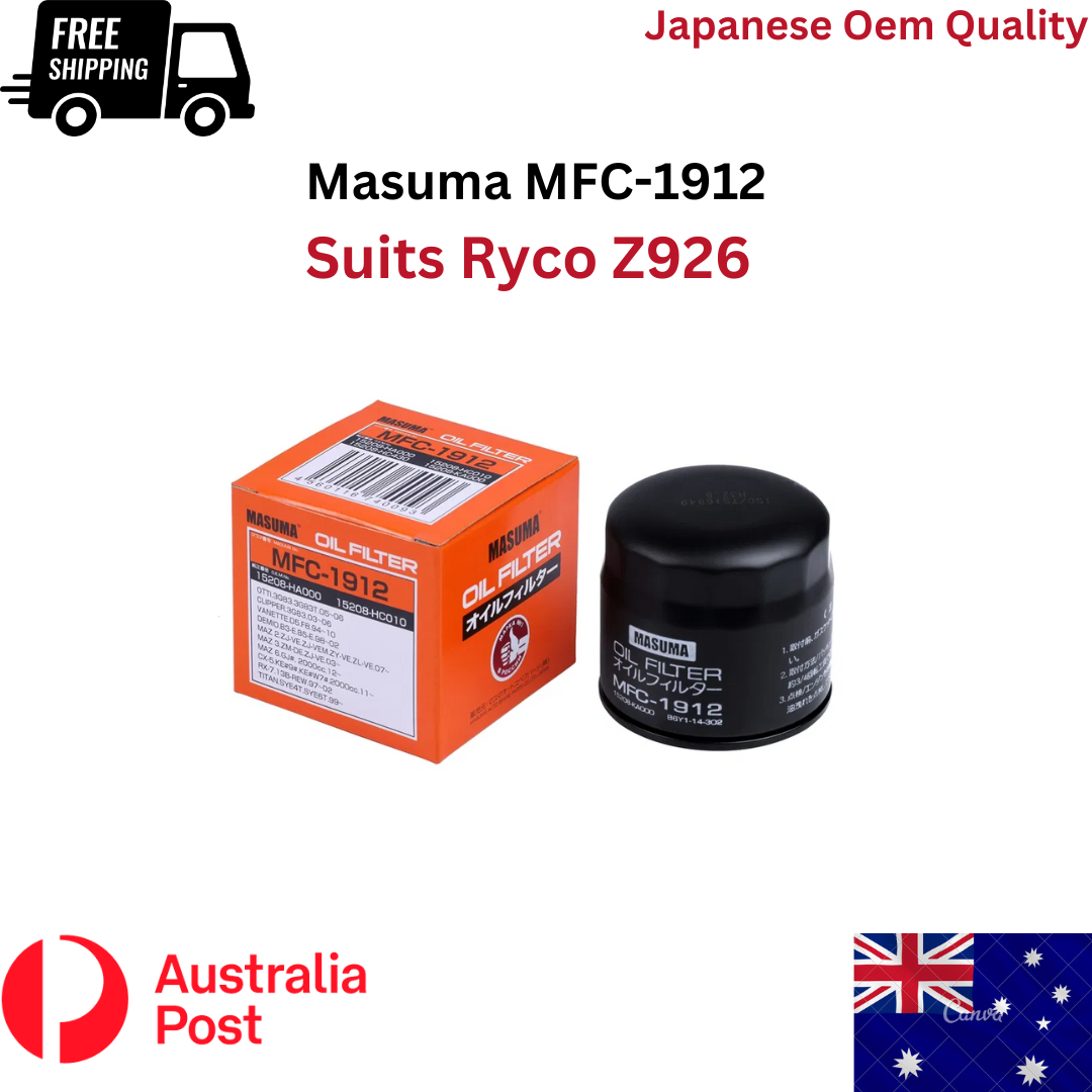 Oil Filter MFC-1912 Suits Ryco Z926 For Mazda 2,3,6,CX-3,CX-5,CX-9,CX30,MX-5 etc| Melbourne and Sydney