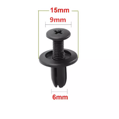 20X CAR PLASTIC 6MM SCRIVET SCREW CLIPS FIT DOOR BOOT TRIM PANELS BUMPER| Melbourne and Sydney