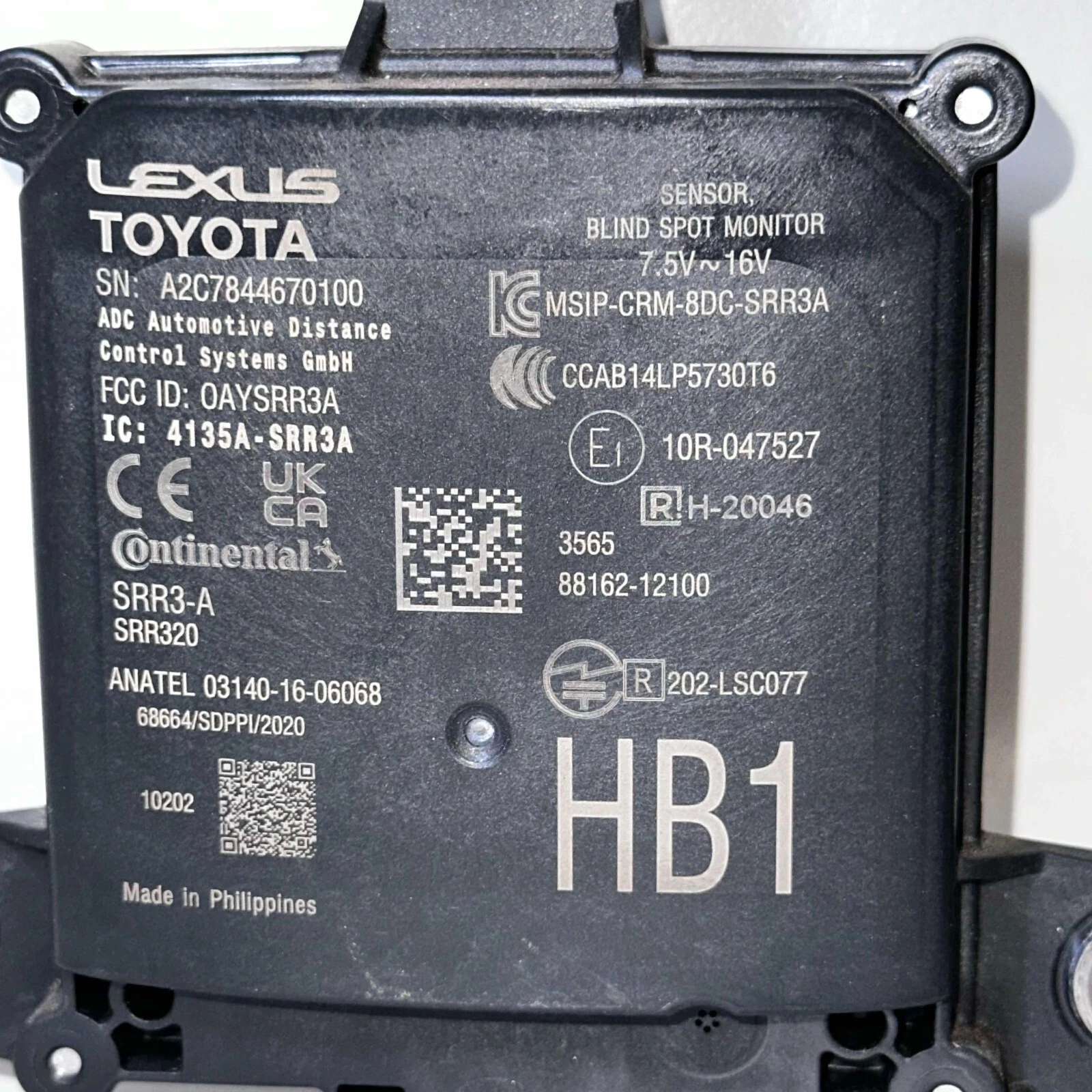2019-2023 TOYOTA COROLLA OEM BLIND SPOT MONITOR MODULE 88162-12100 OEM| Melbourne and Sydney